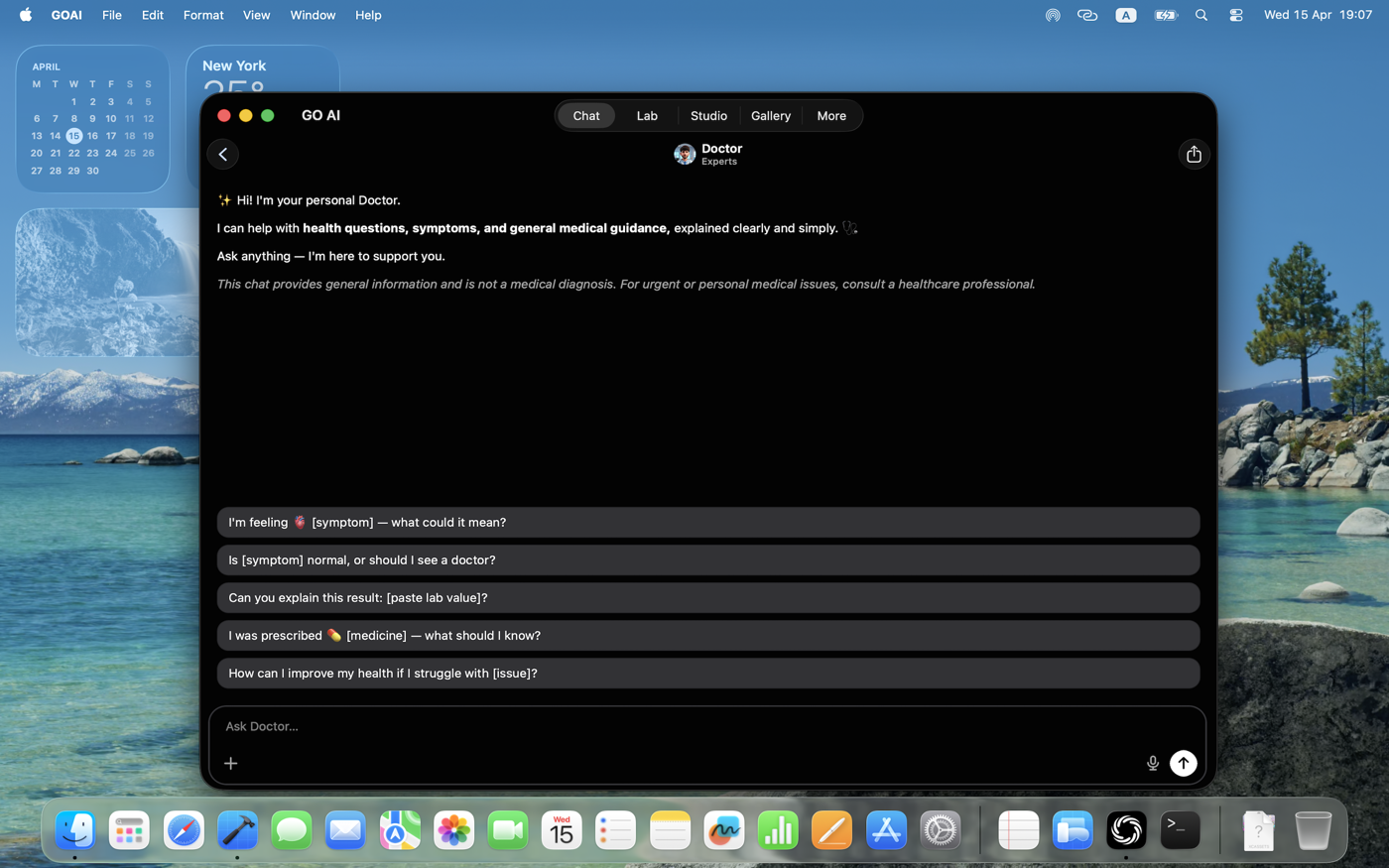 Mac — Doctor expert in the desktop window.